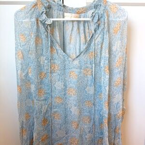Natalie Martin Snowflake Tangerine Chiffon Top XS